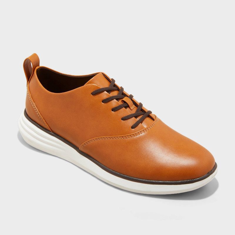 slide 1 of 3, Men's Luis Hybrid Oxford Sneakers - Goodfellow & Co™ Cognac 12: Lace-Up, Cushioned Footbed, 1 ct