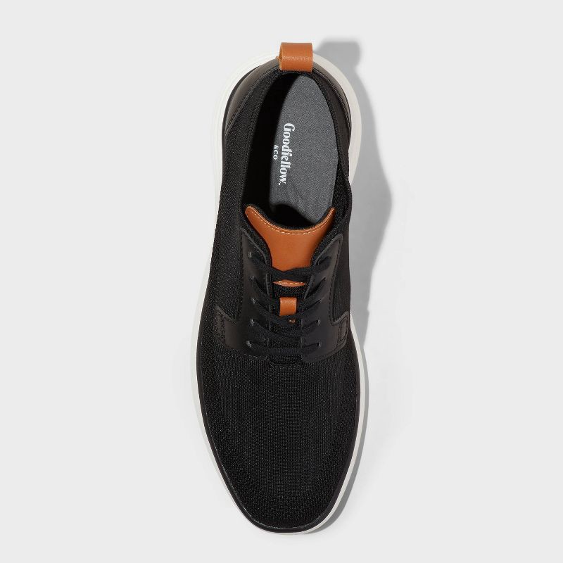 slide 3 of 3, Men's Zeke Knit Dress Sneakers - Goodfellow & Co™ Black 9.5: Lace Up, Memory Foam Insole, Medium Width, 1 ct