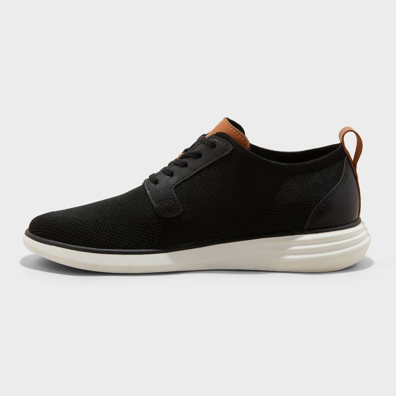 slide 2 of 3, Men's Zeke Knit Dress Sneakers - Goodfellow & Co™ Black 12: Lace-Up, Cushioned Footbed, Memory Foam Insole, 1 ct
