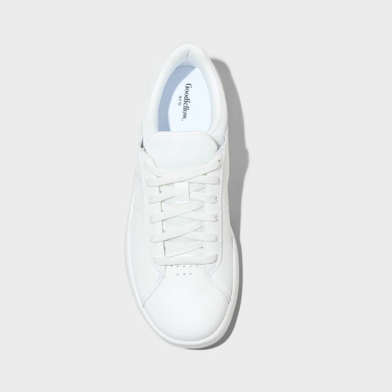 slide 3 of 4, Men's Scout Sneakers - Goodfellow & Co™ White 11.5: Lace Up, Cushioned Footbed, Mesh Construction, 1 ct