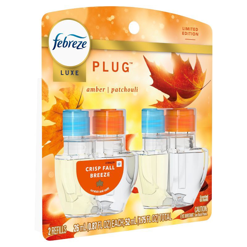 slide 14 of 16, Febreze Luxe Plug Dual Refill Air Freshener - Crisp Fall Breeze - 1.75 fl oz/2ct, 1.75 fl oz, 2 ct