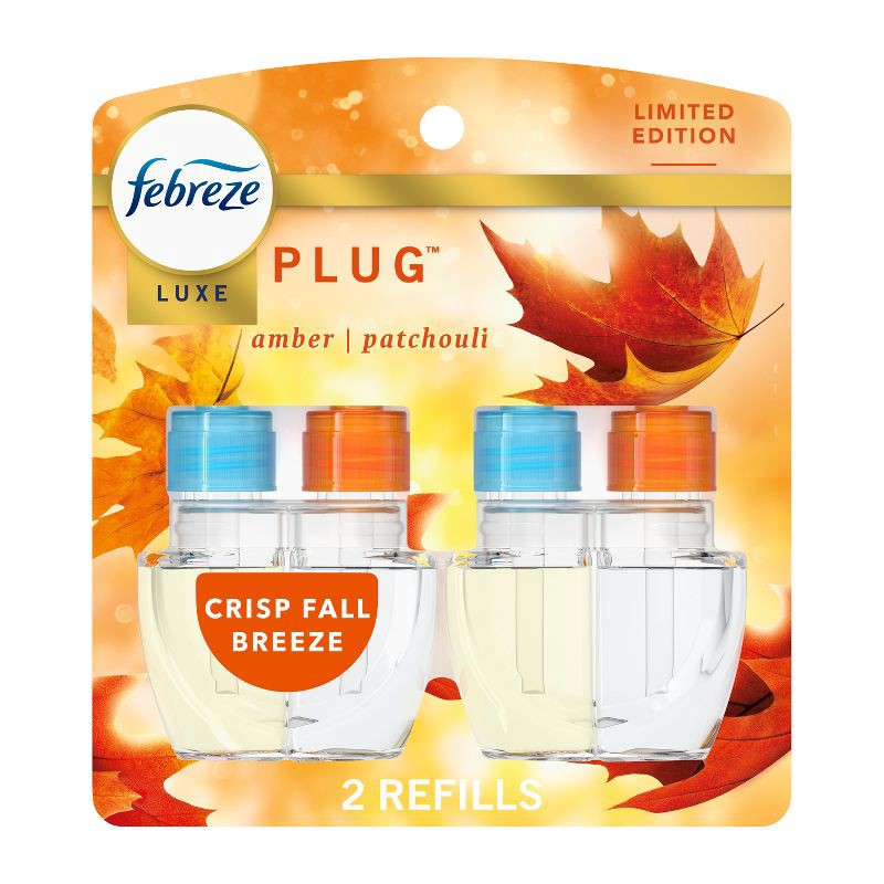 slide 1 of 14, Febreze Luxe Plug Dual Refill Air Freshener - Crisp Fall Breeze - 1.75 fl oz/2ct, 1.75 fl oz, 2 ct