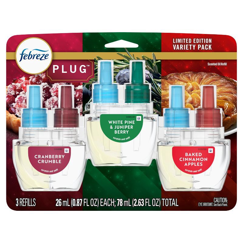 slide 8 of 10, Febreze Plug Triple Air Freshener Refills - Mixed Winter - 2.63 fl oz/3ct, 3 ct; 2.63 fl oz