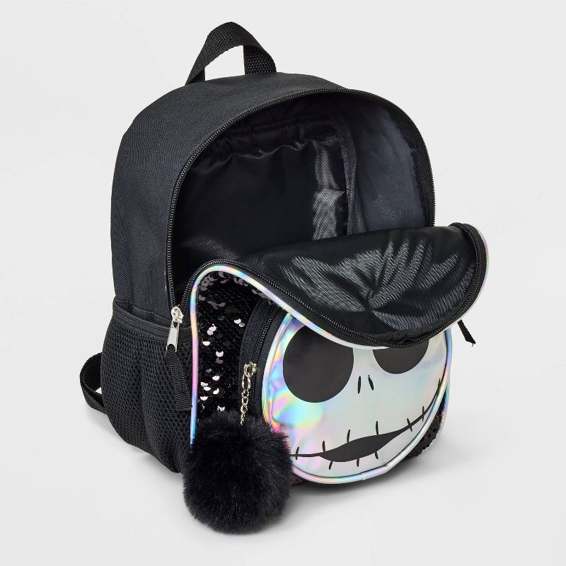 slide 2 of 4, Kids' The Nightmare Before Christmas 11" Flip Sequin Backpack - Black/White, 1 ct