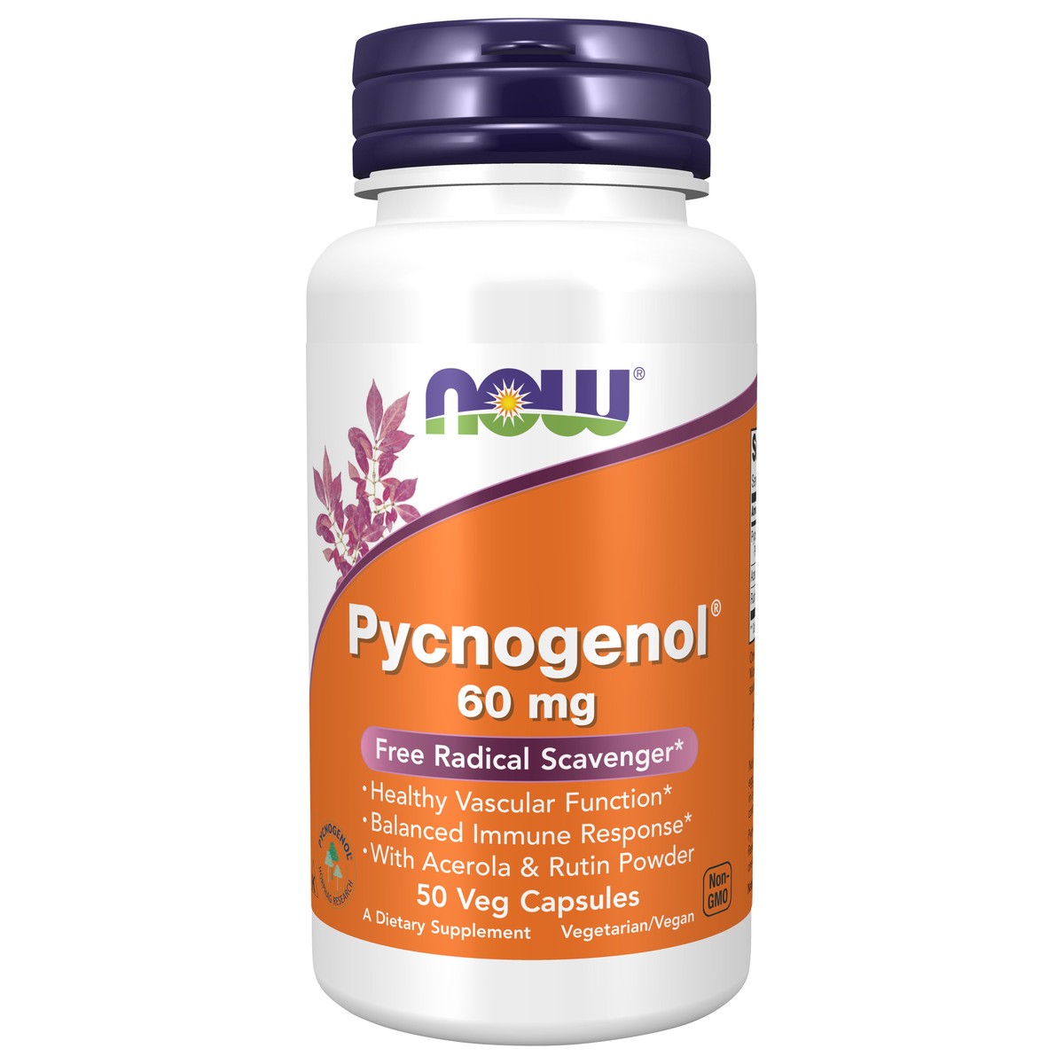 slide 1 of 4, NOW Pycnogenol 60 mg - 50 Veg Capsules, 50 ct