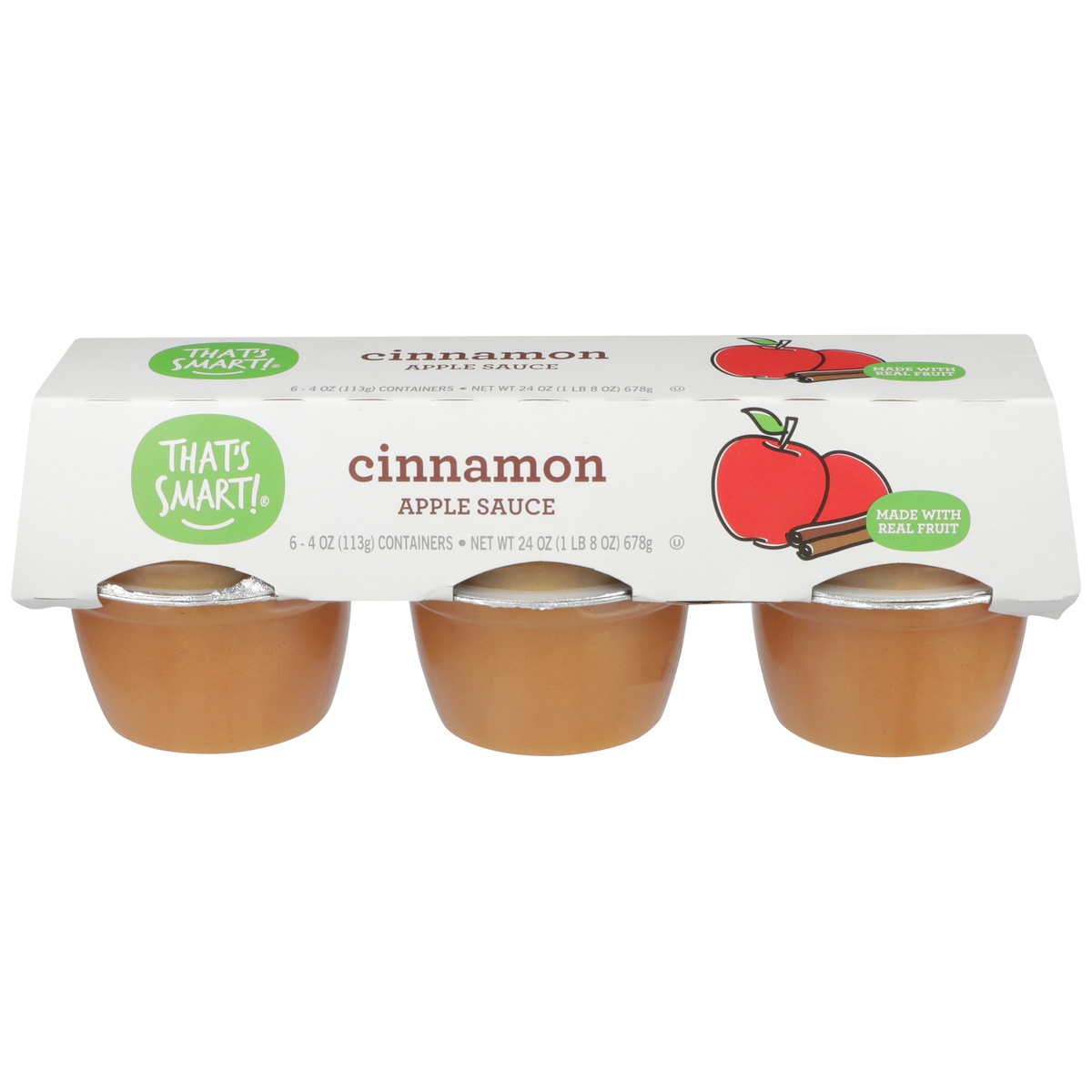 slide 1 of 1, That's Smart! Cinnamon Apple Sauce, 24 oz