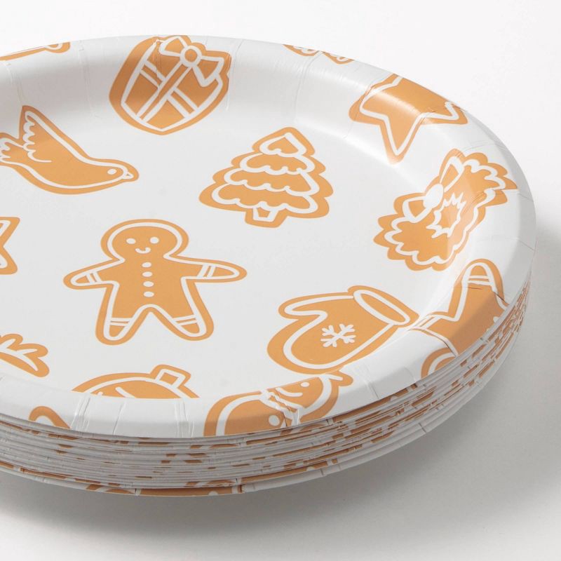 slide 2 of 3, 20ct 6.75" Christmas Gingerbread Snack Plates - Spritz™, 20 ct