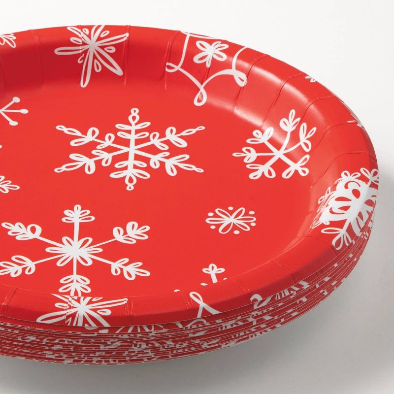 slide 2 of 3, 20ct 8.5" Christmas Snowflake Dinner Plates - Spritz™, 20 ct