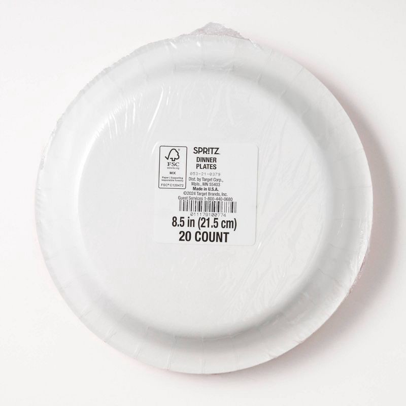 slide 3 of 3, 20ct 8.5" Christmas Snowflake Dinner Plates - Spritz™, 20 ct