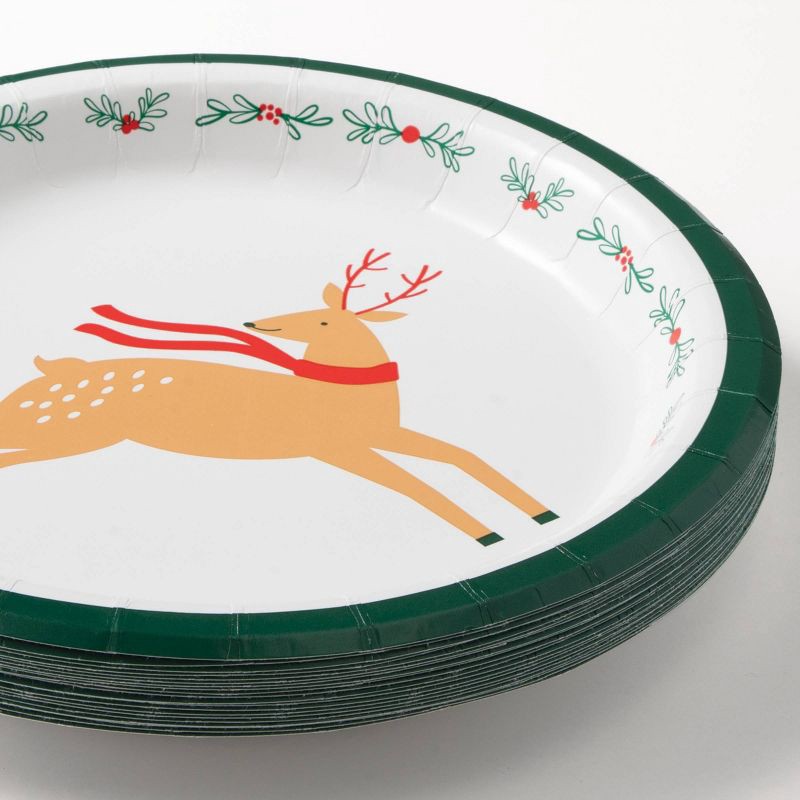 slide 2 of 3, 20ct 8.5" Christmas Holly Dinner Plates - Spritz™, 20 ct