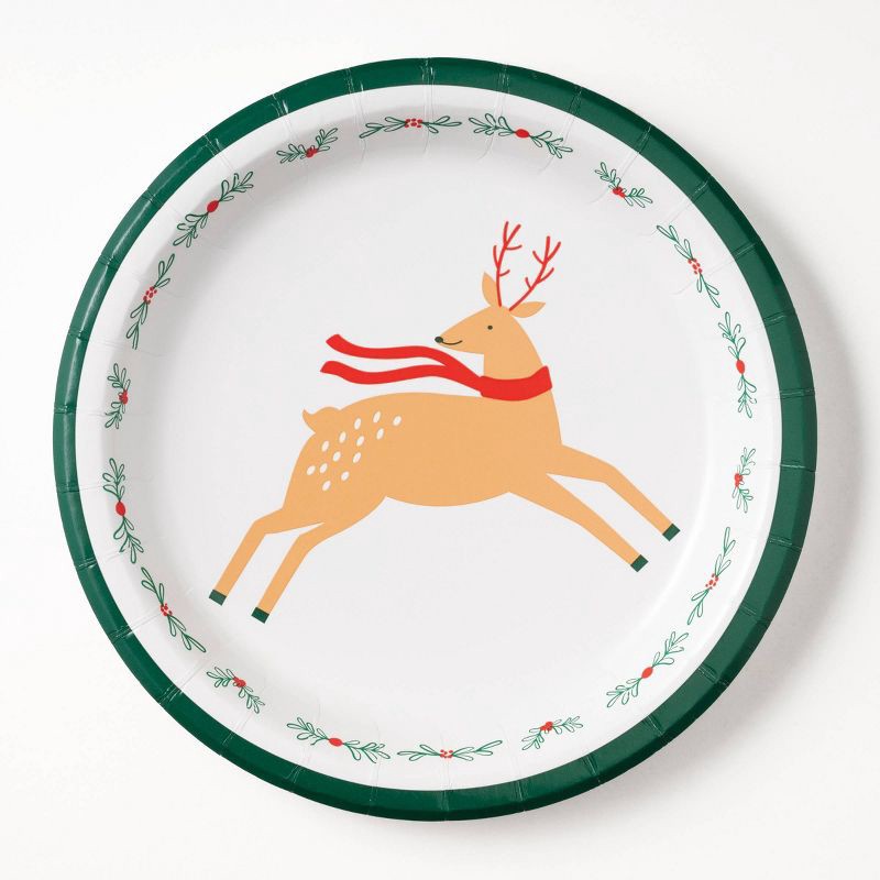 slide 1 of 3, 20ct 8.5" Christmas Holly Dinner Plates - Spritz™, 20 ct