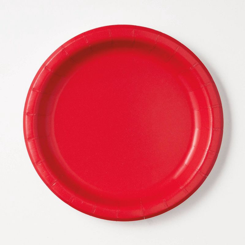 slide 1 of 3, 20ct 6.75" Christmas Red Snack Plates - Spritz™, 20 ct