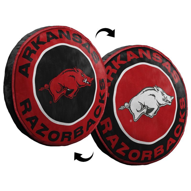 slide 3 of 4, 15" NCAA Arkansas Razorbacks Cloud Pillow: Sports Team Logo Round Throw, 1 ct