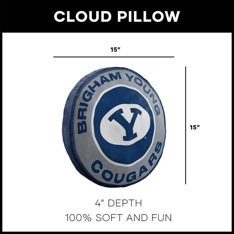slide 4 of 4, 15" NCAA BYU Cougars Cloud Pillow: Sports Team Logo Plush Decor, 1 ct