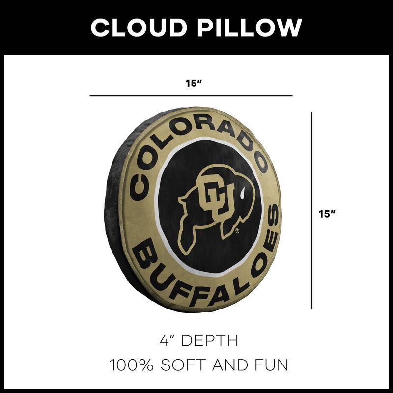 slide 4 of 4, 15" NCAA Colorado Buffaloes Cloud Pillow: Team Logo Plush Novelty, 1 ct