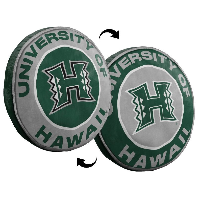 slide 4 of 4, 15" NCAA Hawaii Rainbow Warriors Cloud Pillow: Sports Team Logo, Indoor Use, Round Shape, 1 ct