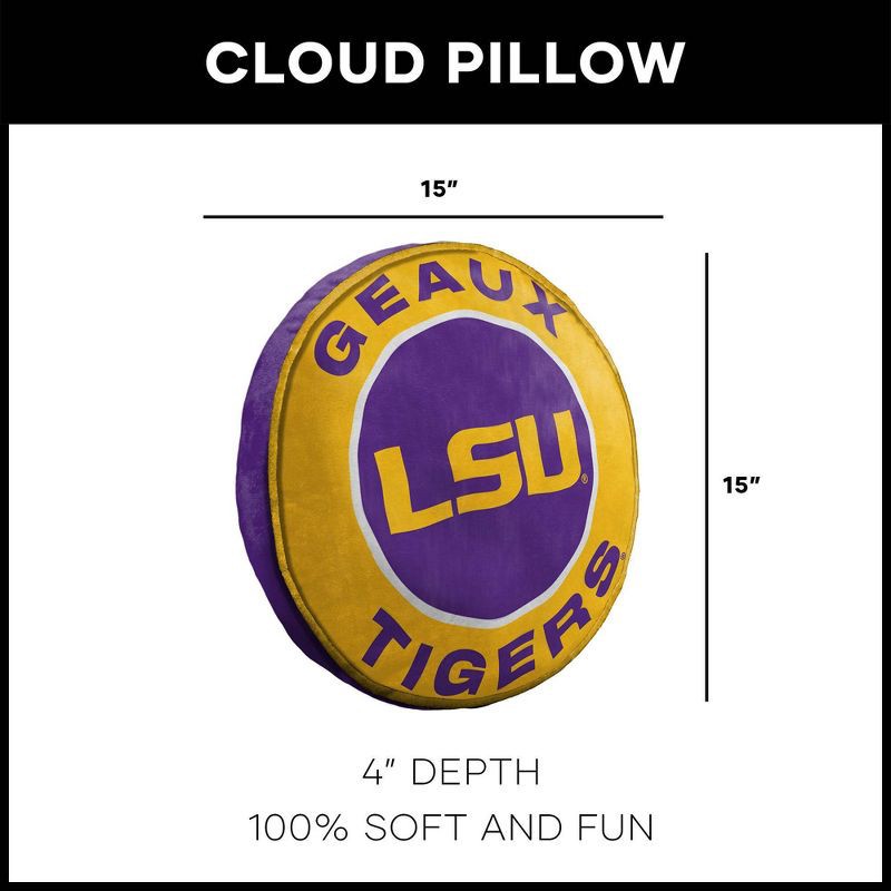 slide 4 of 4, 15" NCAA LSU Tigers Cloud Pillow: Sports Team Logo Plush Novelty, 1 ct