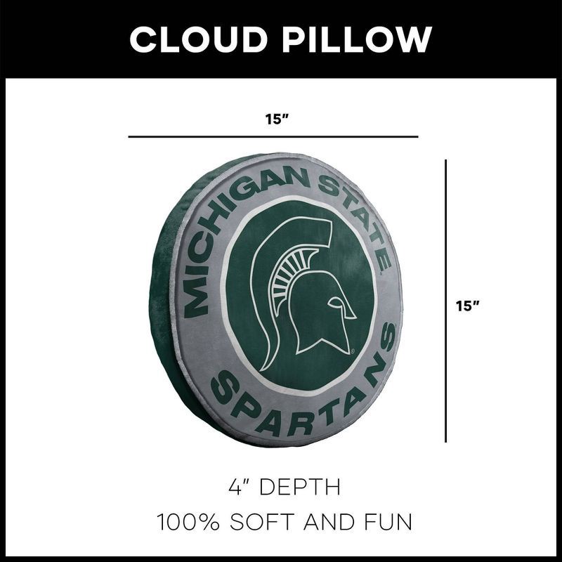 slide 3 of 4, 15" NCAA Michigan State Spartans Plush Cloud Pillow, 1 ct