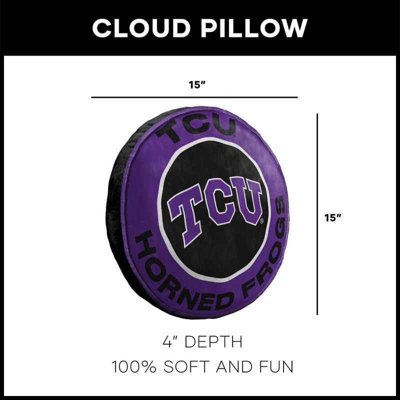 slide 4 of 4, 15" NCAA TCU Horned Frogs Plush Cloud Pillow, 1 ct