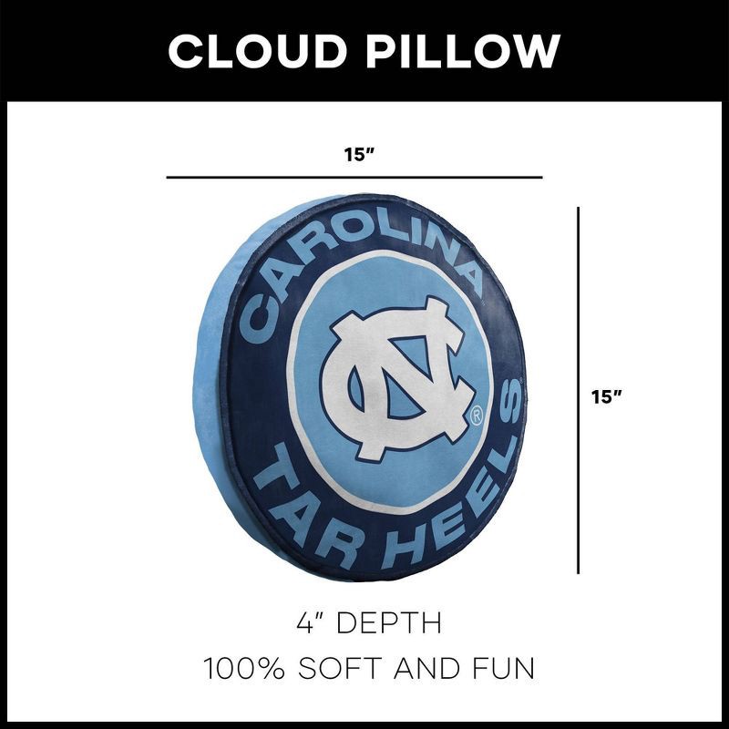 slide 4 of 4, 15" NCAA North Carolina Tar Heels Cloud Pillow: Sports Team Logo Plush, 1 ct