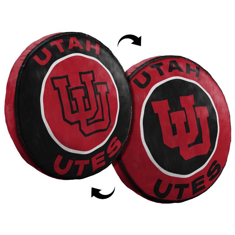 slide 2 of 3, 15" NCAA Utah Utes Cloud Pillow: Sports Team Logo, Indoor Use, Polyester & Spandex, Round Shape, 1 ct