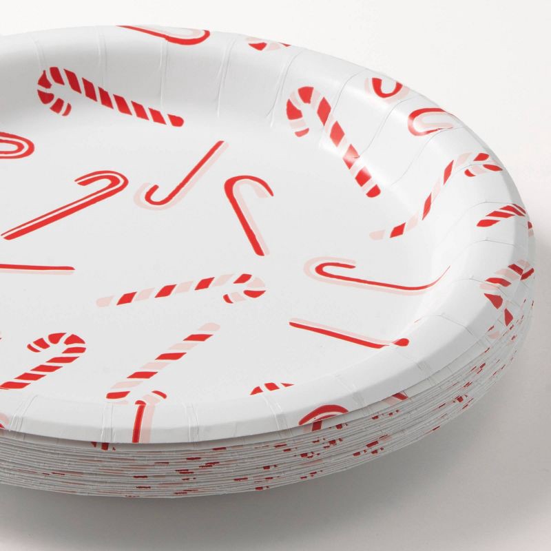 slide 2 of 3, 20ct 8.5" Christmas Candy Cane Dinner Plates - Spritz™, 20 ct