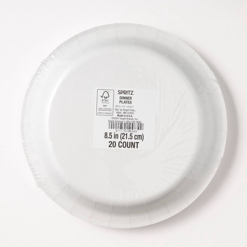 slide 3 of 3, 20ct 8.5" Christmas Candy Cane Dinner Plates - Spritz™, 20 ct