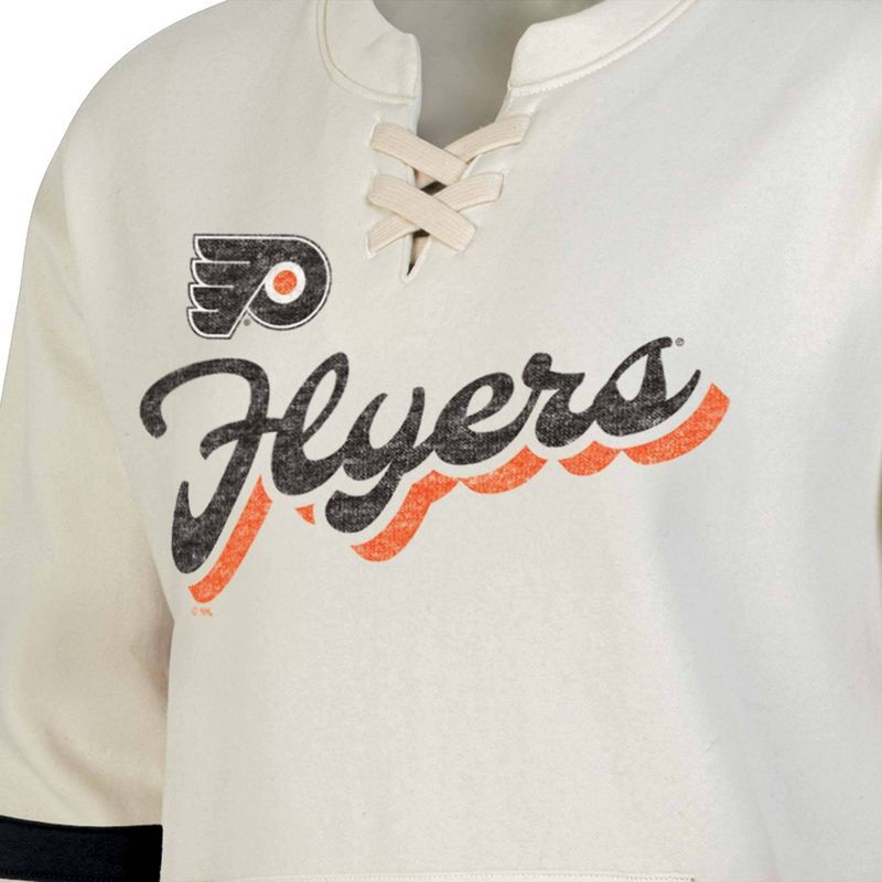 slide 3 of 3, NHL Philadelphia Flyers Women's Natural Long Sleeve Fleece Hooded Sweatshirt - S, 1 ct