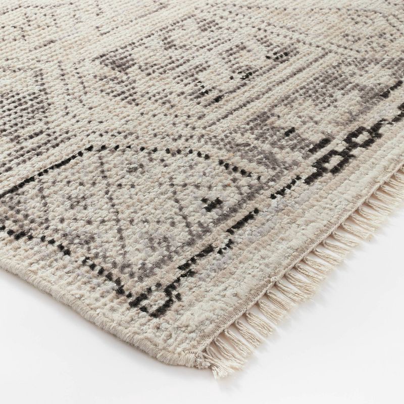 slide 3 of 4, Threshold designed w/Studio McGee 5'x7' Knolls Authentic Handknotted Distressed Persian Rug Gray/Ivory/Black - Threshold™ designed with Studio McGee, 1 ct