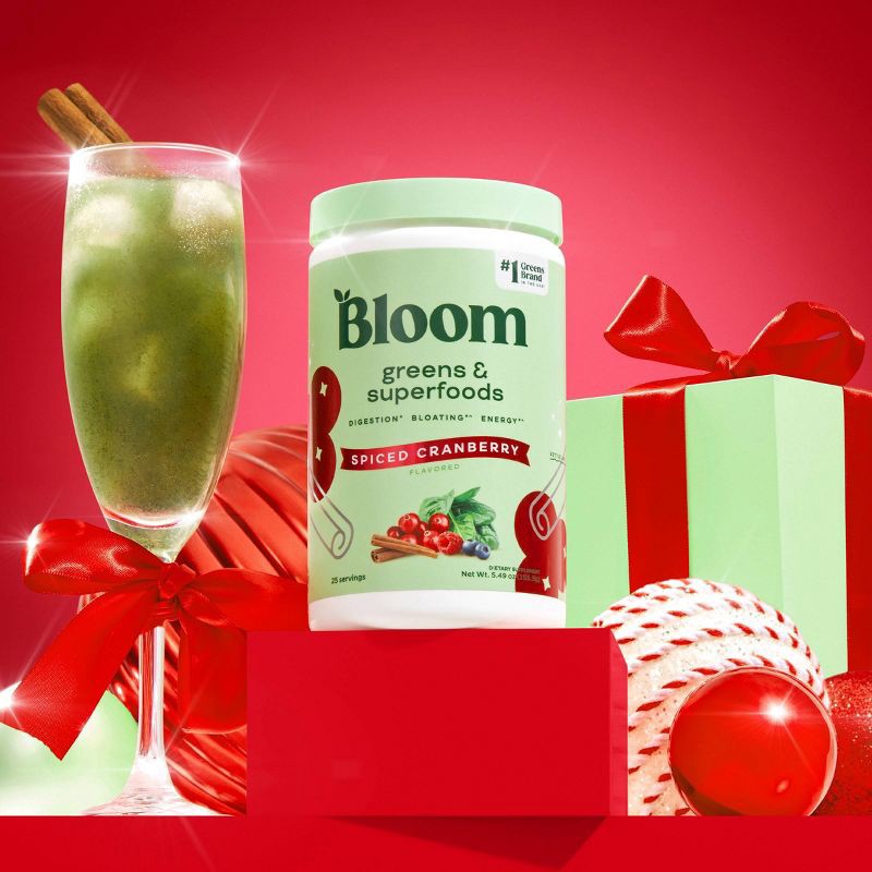 slide 2 of 6, BLOOM NUTRITION Greens and Superfoods Powder - Spiced Cranberry - 25ct, 25 ct