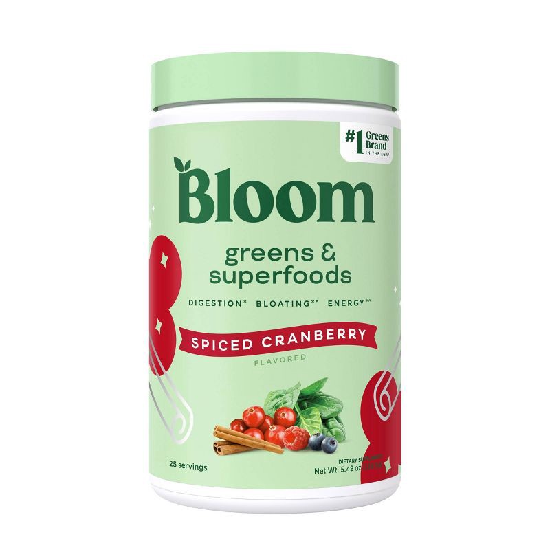 slide 1 of 6, BLOOM NUTRITION Greens and Superfoods Powder - Spiced Cranberry - 25ct, 25 ct