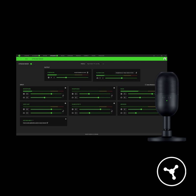 slide 6 of 8, Razer Seiren V3 Mini Ultra Compact USB Microphone: Condenser, Supercardioid Pattern, 1 ct
