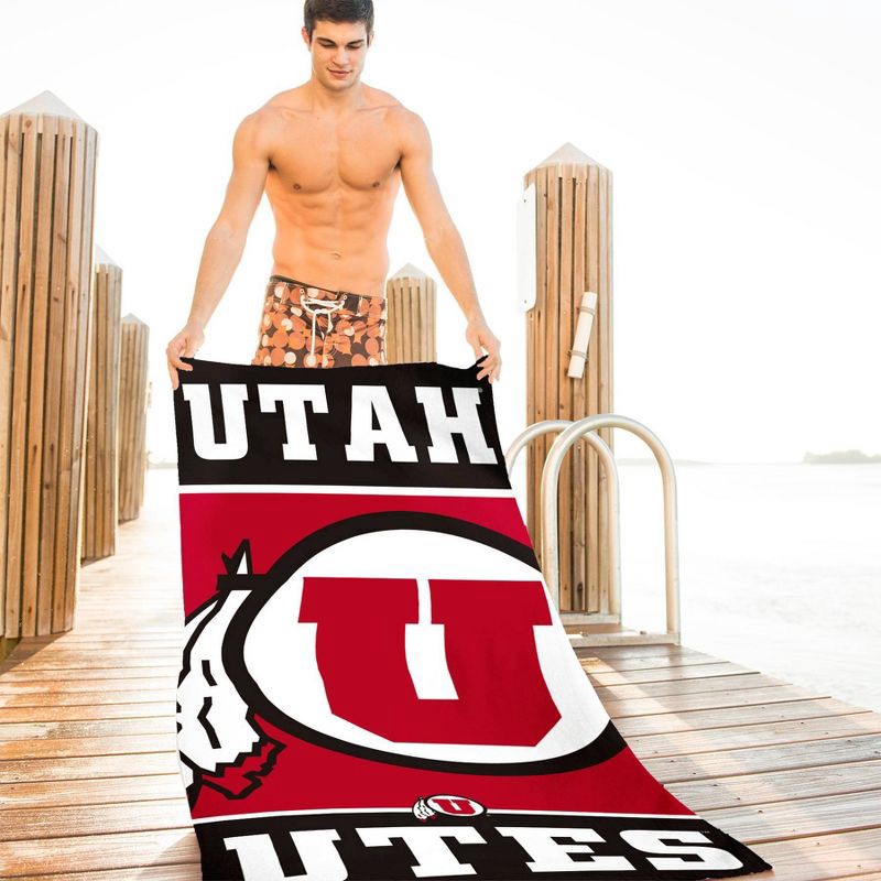 slide 3 of 3, 30"x60" NCAA Utah Utes Beach Towel, 1 ct