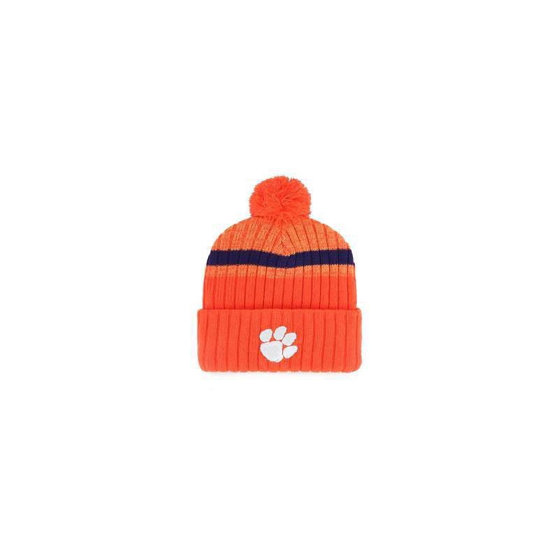slide 1 of 2, NCAA Clemson Tigers Highline Knit Beanie: Sports Team Logo, Adult One Size, 1 ct