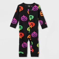 Baby Halloween Pumpkin Fleece One Piece Pajamas - Hyde & EEK! Boutique™ 6-9M
