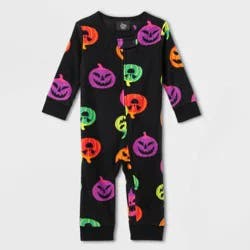 Baby Halloween Pumpkin Fleece One Piece Pajamas - Hyde & EEK! Boutique™ 6-9M