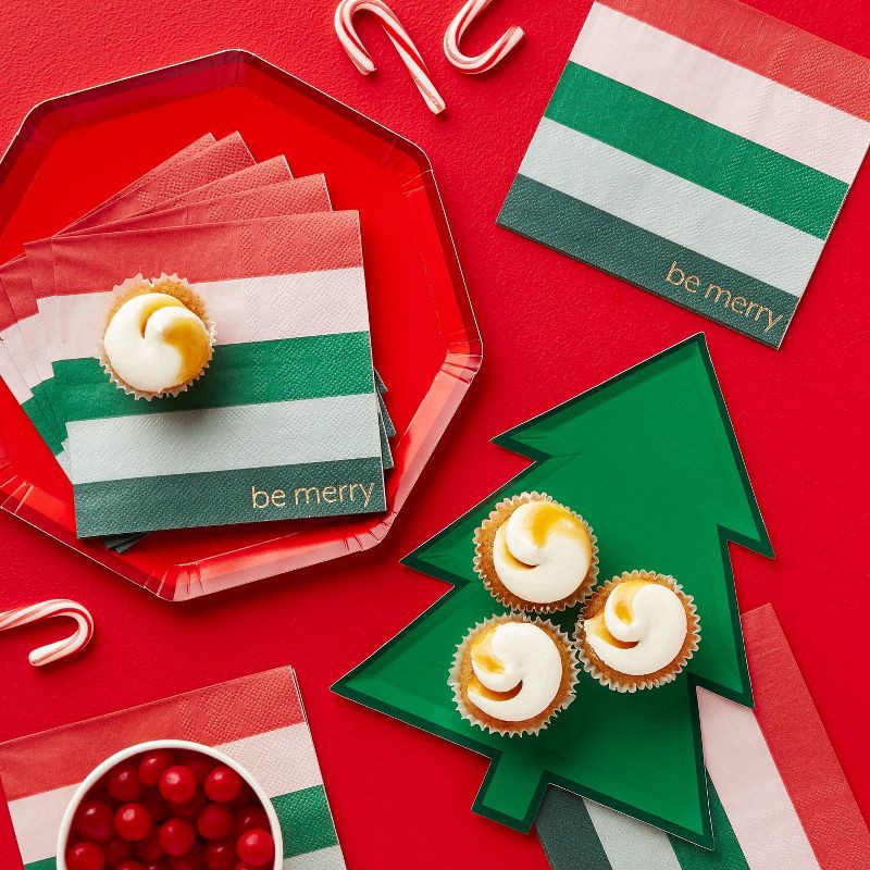 slide 2 of 3, 20ct Christmas Be Merry Beverage Napkins - Spritz™, 20 ct