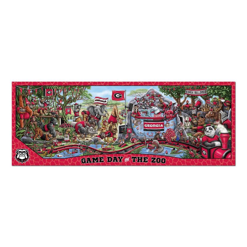 slide 3 of 3, NCAA Georgia Bulldogs Game Day at the Zoo 500pc Jigsaw Puzzle: Sports Theme, Ages 10+, 500 ct