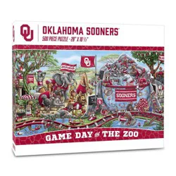 NCAA Oklahoma Sooners Game Day at the Zoo 500pc Jigsaw Puzzle: Cardboard, Fine Motor Skills, Ages 10+