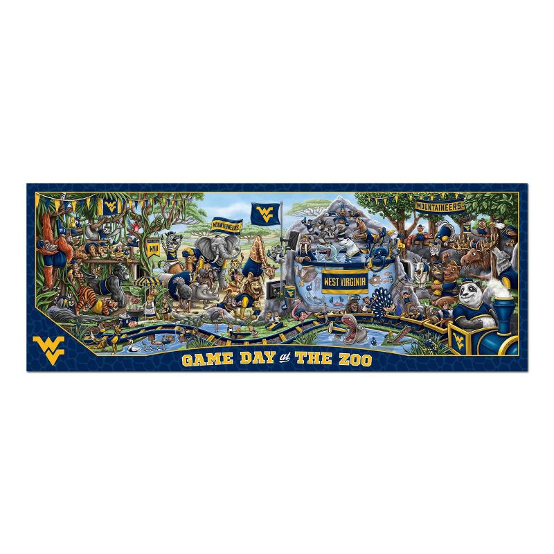 slide 3 of 3, NCAA West Virginia Mountaineers Game Day at the Zoo 500pc Jigsaw Puzzle: Sports Theme, 500 ct