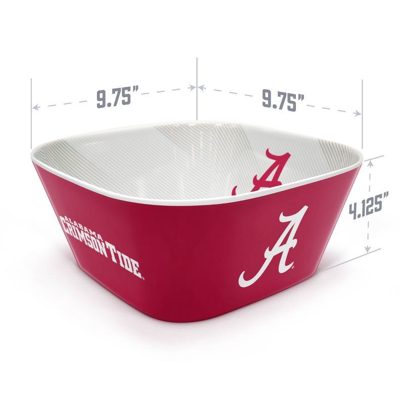 slide 4 of 6, NCAA Alabama Crimson Tide Serving Bowl: Melamine Rounded Square Tableware, 1 ct