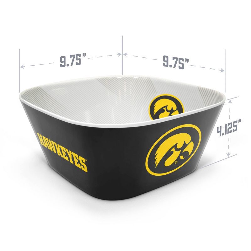 slide 4 of 6, NCAA Iowa Hawkeyes Serving Bowl: Melamine Rounded Square Party Dish, 1 ct