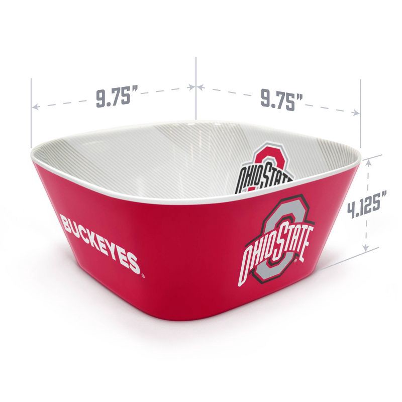 slide 4 of 6, NCAA Ohio State Buckeyes Serving Bowl: Melamine Rounded Square, 15 Volume, 1 ct