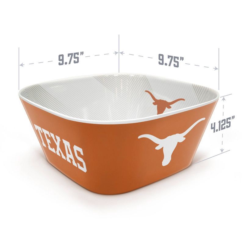 slide 4 of 6, NCAA Texas Longhorns Serving Bowl: Melamine Rounded Square Dish, 15 Volume Capacity, 1 ct