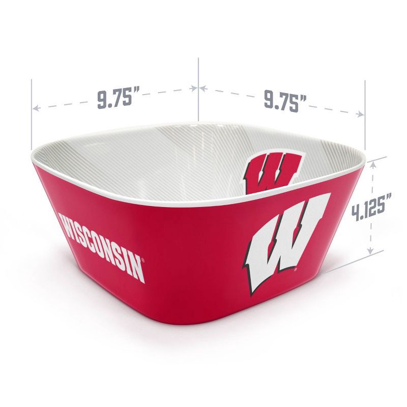 slide 4 of 6, NCAA Wisconsin Badgers Serving Bowl: Melamine Rounded Square, 15 Volume Capacity, 1 ct