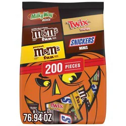 Mars Assorted Halloween Chocolate Candy Minis and Fun Size Variety Bag - 76.94oz/200ct
