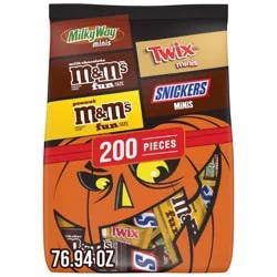 Mars Assorted Halloween Chocolate Candy Minis and Fun Size Variety Bag - 76.94oz/200ct