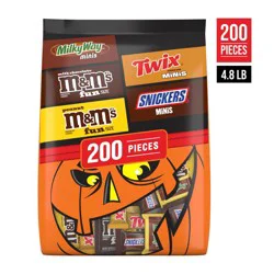 Mars Assorted Halloween Chocolate Candy Minis and Fun Size Variety Bag - 76.94oz/200ct