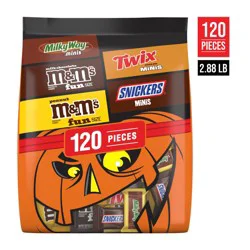 Mars - M&M's, Snickers, Twix & Milky Way Chocolate Halloween Candy Variety Pack Bulk Bag - 46.19oz/120ct