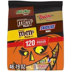 Mars - M&M's, Snickers, Twix & Milky Way Chocolate Halloween Candy Variety Pack Bulk Bag - 46.19oz/120ct
